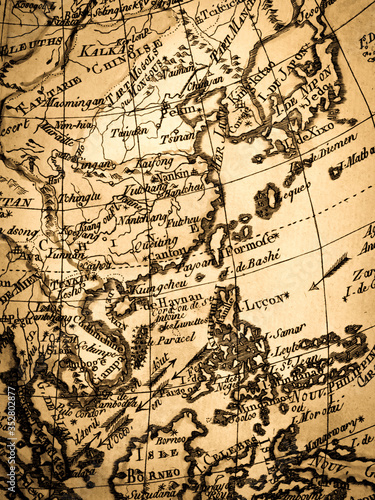 アンティークの世界地図 東アジア