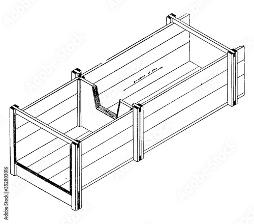 Weir Box, vintage illustration.