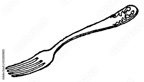 Fork, vintage illustration.