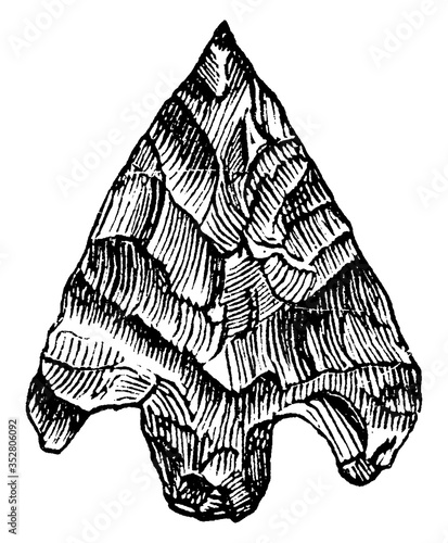 Norse Arrowhead, vintage illustration.