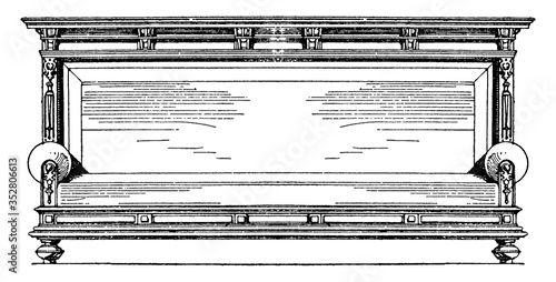 Modern Sofa, vintage illustration.