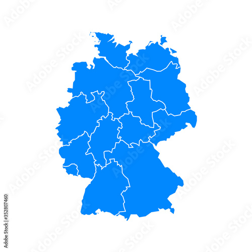 Germany map outline icon. Geography vector illustration in flat