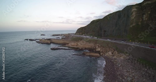 sunset over the coast