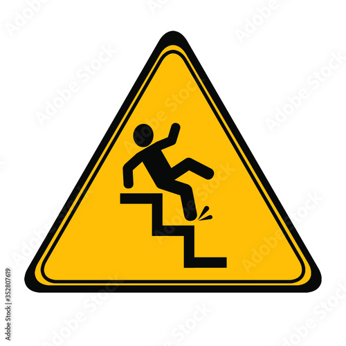 wet stairs sign on white background
