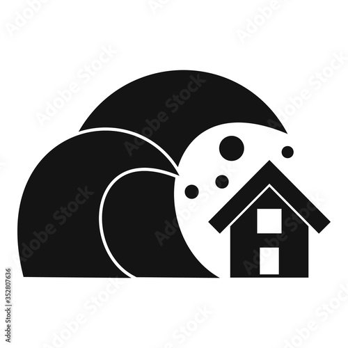 House tsunami icon. Simple illustration of house tsunami vector icon for web design isolated on white background