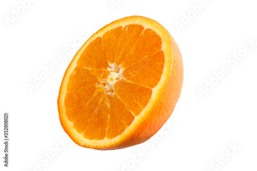 juicy oranges on a white background close-up