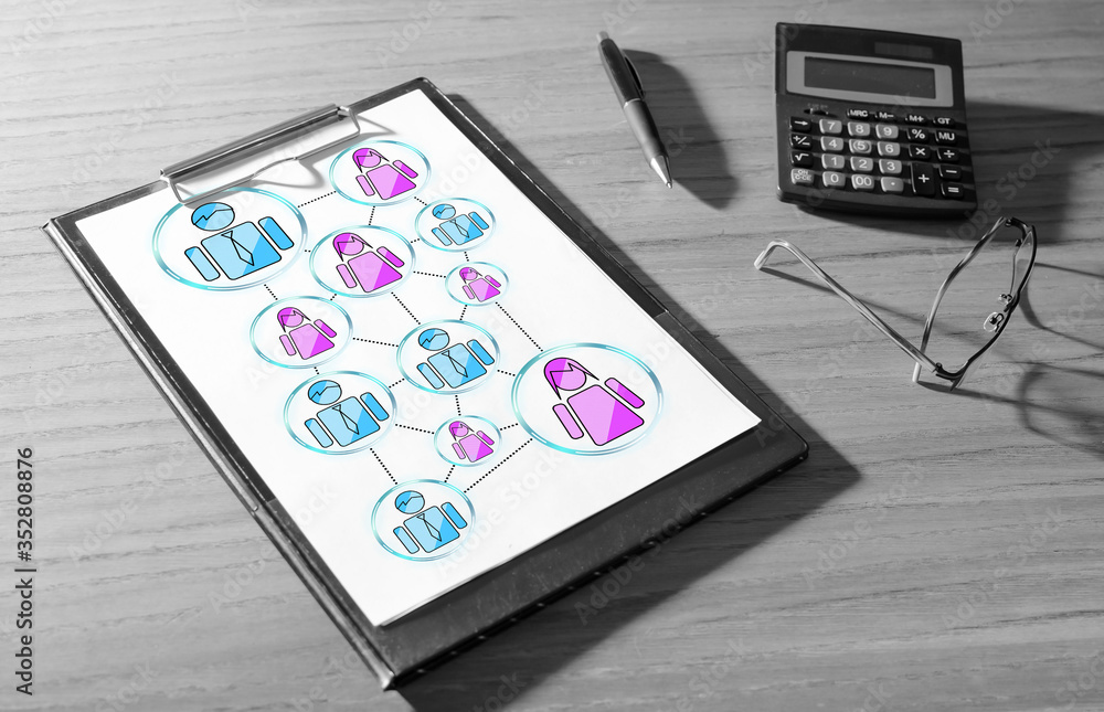 Fototapeta premium Social network concept on a desk