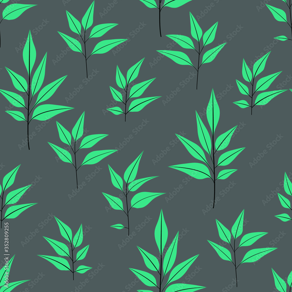 Naklejka premium Texture with flowers and plants. Floral ornament. Original flowers vector pattern.