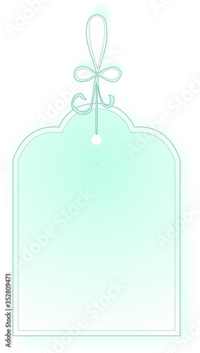 aqua menthe tag with a bow