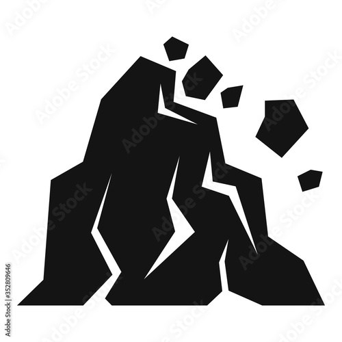 Hill landslide icon. Simple illustration of hill landslide vector icon for web design isolated on white background