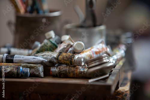 アトリエの画材