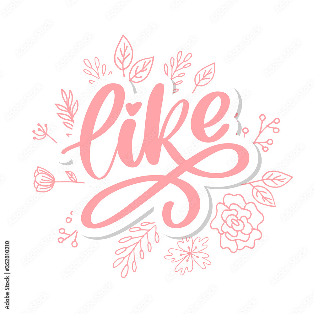 Trendy like letter, great design for any purposes. Hand drawn like letter for decorative design. Love lettering sign. Hand drawn illustration slogan Trendy like letter, great design for any purposes. Hand drawn like letter for decorative design. Love lettering sign. Hand drawn illustration slogan