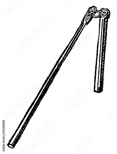 Flail, vintage illustration