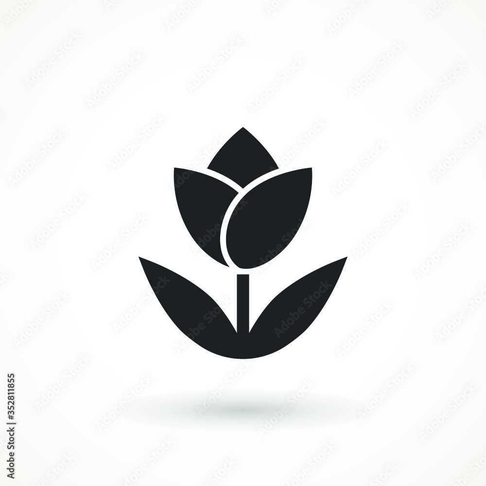 Tulip icon isolated on white background. tulip blooms silhouette Flower abstract Logo design vector template Tulip icon isolated on white background. tulip blooms silhouette Flower abstract Logo design vector template