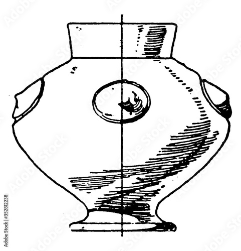 Slavic Urn, vintage illustration.