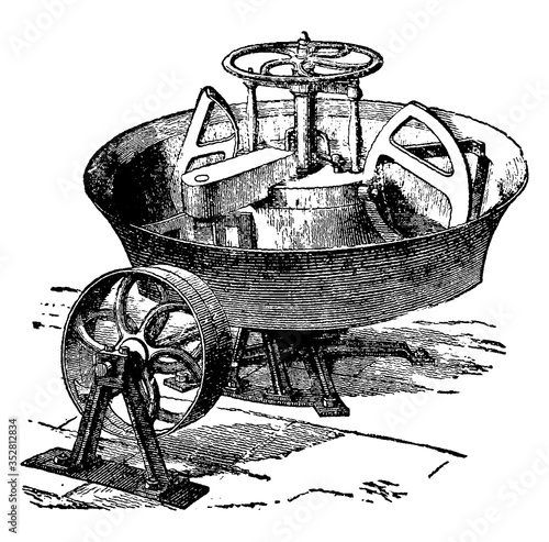 Kneading Machine, vintage illustration.