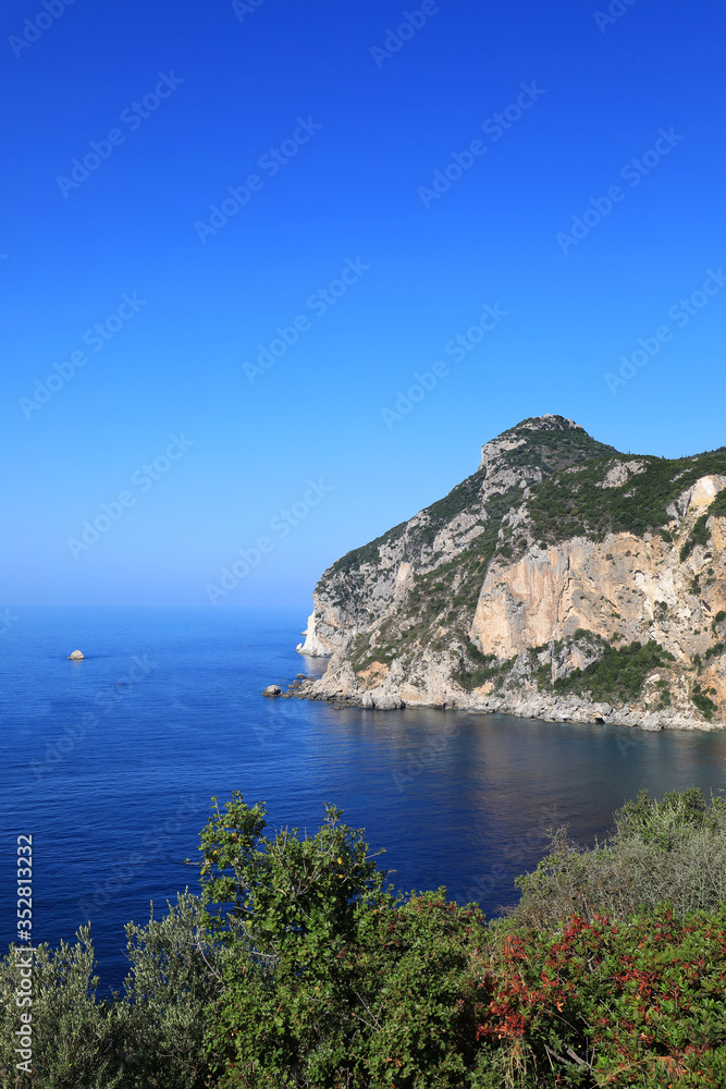 Beautiful west coast of Corfu Island