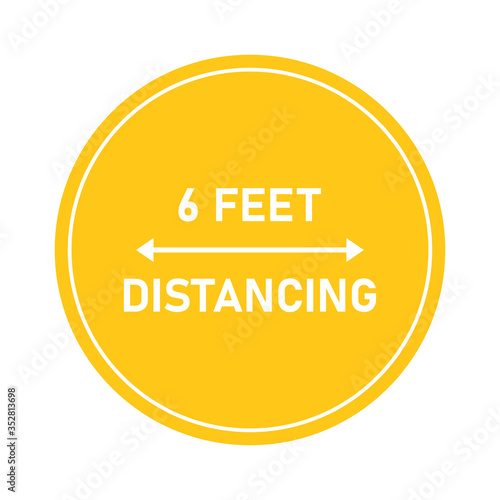 Distance warning icon sign in flat style isolated. Warning symbol for your website, logo, application, user interface design.