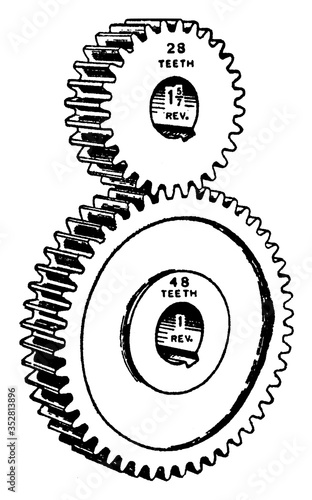 Gear and Pinion, vintage illustration