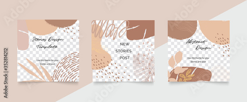 Design backgrounds for social media post and stories. Photo frame template for shop , fashion, blog, web ads. Trendy Memphis design cover. Abstract shape with minimal design. Vector  illustration.