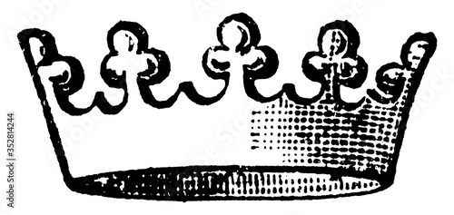 Crown, vintage illustration.