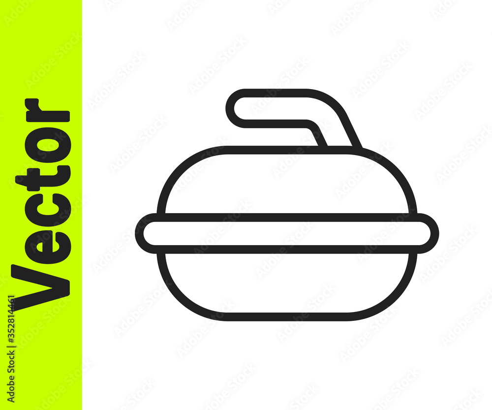 Black line Stone for curling sport game icon isolated on white background. Sport equipment. Vector Illustration Black line Stone for curling sport game icon isolated on white background. Sport equipment. Vector Illustration