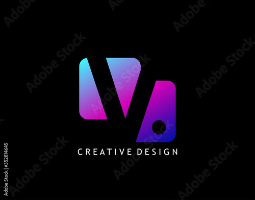 Creative Negative Space V Letter Logo, geometric shape design concept with initial V icon for technology, business, finance and more brand identity.