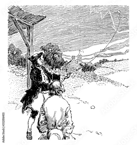Franklin, vintage illustration.
