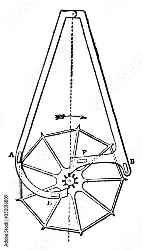 Bloxam's Gravity Escapement, vintage illustration.