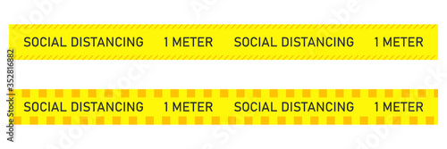 Striped tape, yellow and orange stripes, warning to be careful potential danger