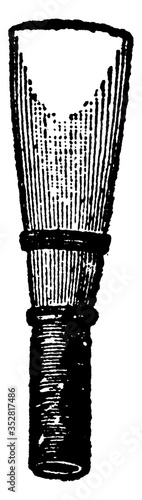 Bagpipe Reed, vintage illustration.