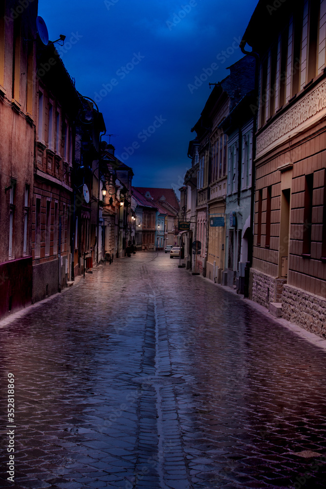 Rainy Romania by night