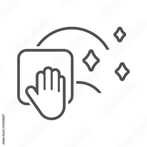 Cleanliness and health care.Wet cleaning icon in flat style.Vector illustration.	