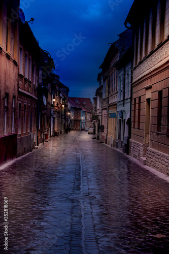 Rainy Romania by night