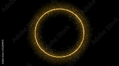 Golden circle frame with glitter