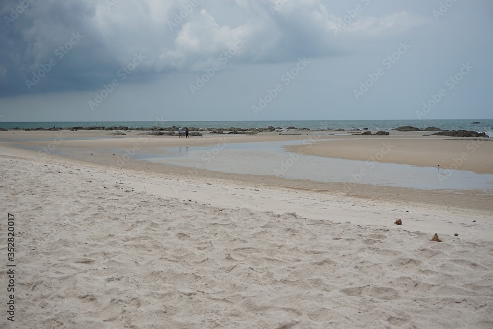 Cloudy sky and beautiful beach in Huahin Thailand Cloudy sky and beautiful beach in Huahin Thailand