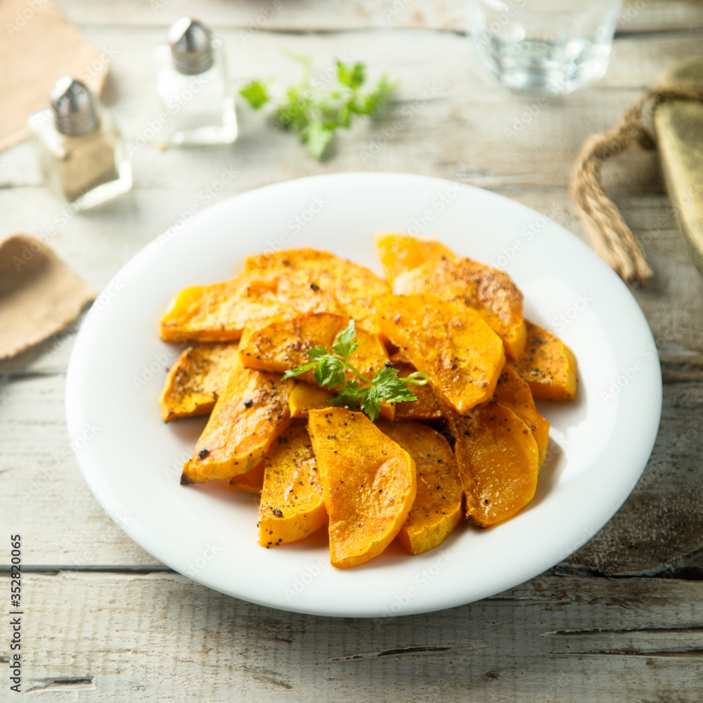 Homemade roasted pumpkin with spices