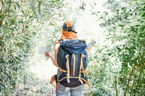 Woman hiking the Camino de Santiago