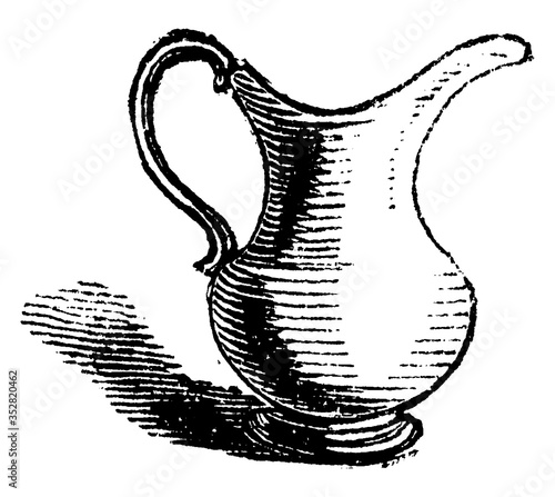Pitcher, vintage illustration.