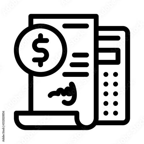 contract document account at pawnshop icon vector. contract document account at pawnshop sign. isolated contour symbol illustration