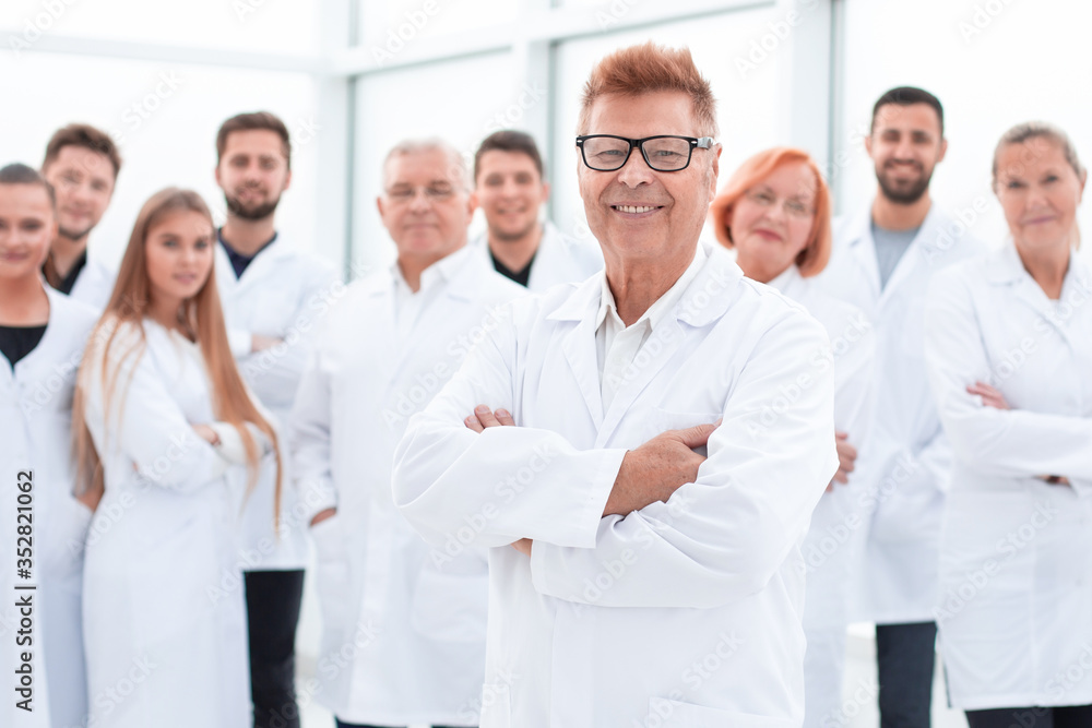 close up.. group of medical researchers standing together. close up.. group of medical researchers standing together.