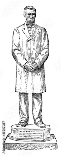 Abraham Lincoln, vintage illustration.