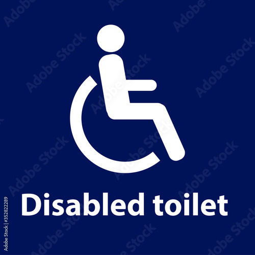 disabled toilet blue vector sign