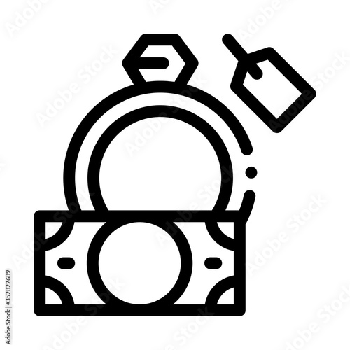 delivery of precious ring to pawnshop icon vector. delivery of precious ring to pawnshop sign. isolated contour symbol illustration