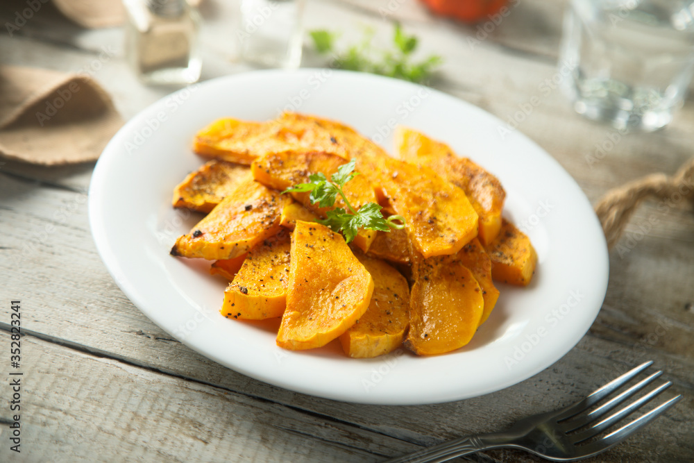 Homemade roasted pumpkin with spices
