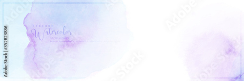 Purple mixed blue stains watercolor trendy banner background