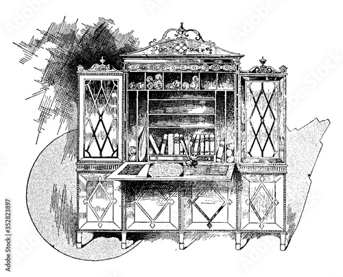 Sheraton Cabinet, vintage illustration.