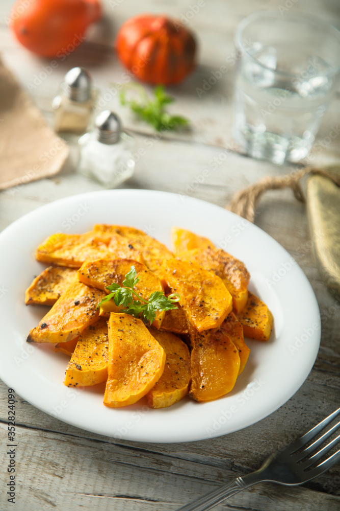Homemade roasted pumpkin with spices Homemade roasted pumpkin with spices