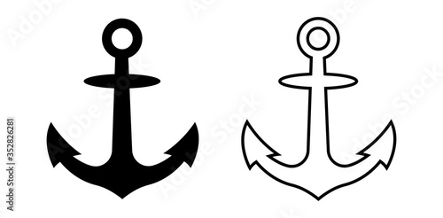 Anchor. Simple anchor icon. Anchor for apps and web sites. Anchor set