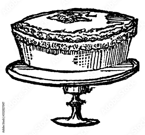 Cake, vintage illustration